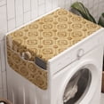 thumbnail image 1 of Geometric Washing Machine Organizer, Retro Diamond Shape Pattern with Dotted Lines Circles and Abstract Flowers, Anti-slip Fabric Top Cover for Washer and Dryer, Caramel and Beige, by Ambesonne, 1 of 1