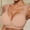 Beige, variant on Women Front Closure Wireless Comfort Bra, Full Coverage Lace Trim Wide Shoulder Strap Support Yoga Bra, Seamless Everyday Posture Sleep Bra for Large Bust Daily Travel Home Wear