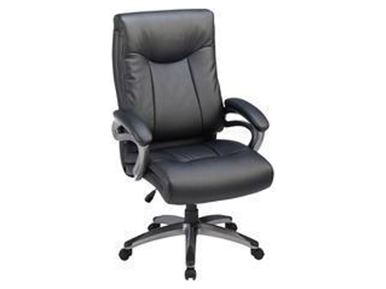 Lorell High-Back Exec Chair Leather 27"x30"x46-1/2" BK 69516 - image 5 of 7