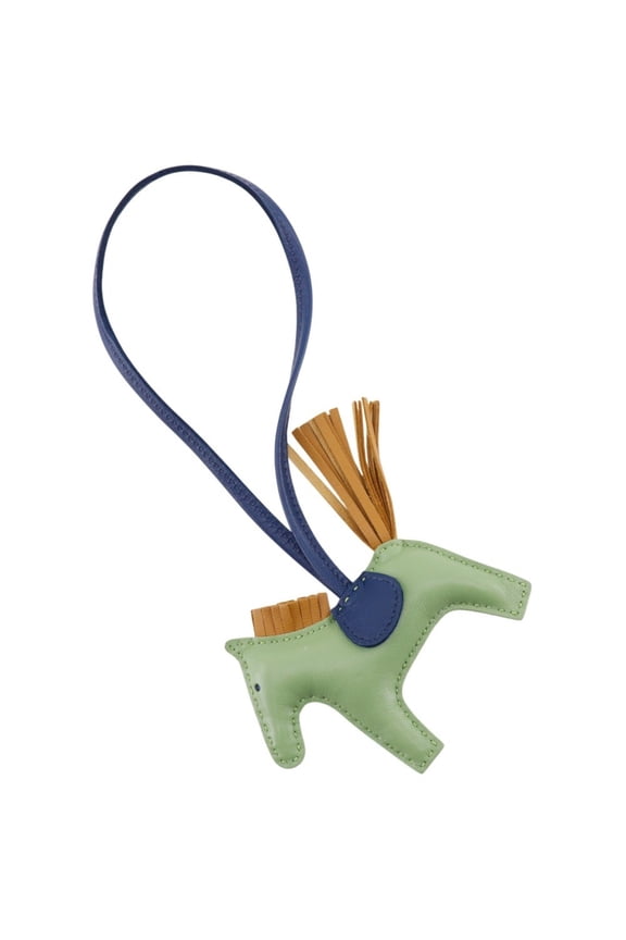 Pre-Owned Hermes Rodeo Charm PM, Agneau Milo, Vert Cricket x Bleu Malte Sesame, Made in France,...