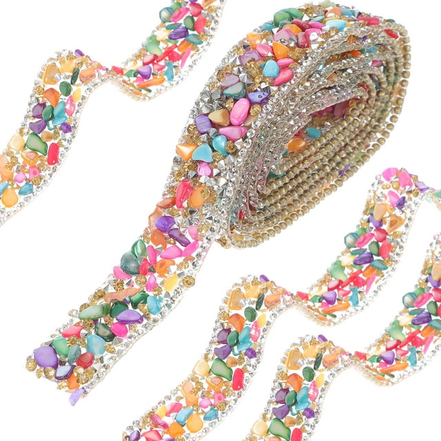 Shisuyan 1 Roll of Cuttable Costume Trim Multi-function Rhinestone Ribbon Decorative Craft Trim Clothes Supply
