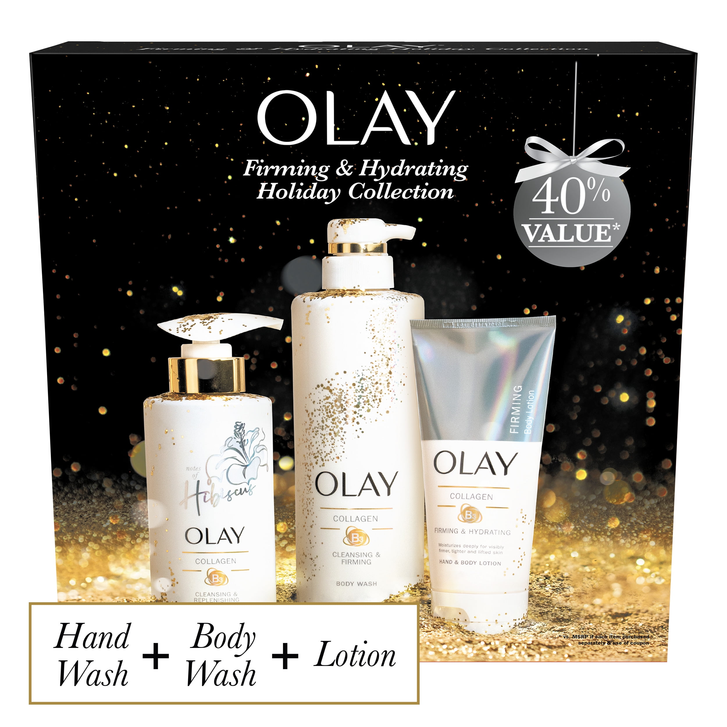  40 Value Olay Holiday Gift Set With Collagen Body Wash 17 9 Oz 