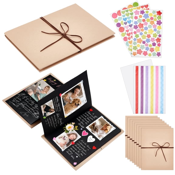 10Pcs Scrapbook Album, 8x6Inch Small Paper Memory Book with DIY Accessories Kit, Folding Photo Collection for Anniversary Graduation Wedding Christmas Birthday Valentine's Day (Colorful)