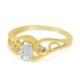 thumbnail image 3 of 10k Yellow Gold Oval White Topaz And Diamond Ring, 3 of 6