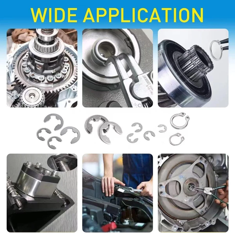 CIRCLE- 327Pcs Stainless Steel E-Clip C-Clips Circlip Kit Retaining Ring Assortment Set