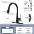 thumbnail image 7 of WOWOW Kitchen sink faucet, Matte Black kitchen faucet with pull-down sprayer, 360-degree rotating nozzle 3 spray modes pull-down faucet stainless steel, 7 of 7