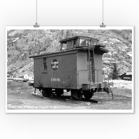 Caboose Art - Silver Plume, Colorado - Railroad Caboose on Exhibit Photograph (9x12 Art Print, Wall Decor Travel Poster)