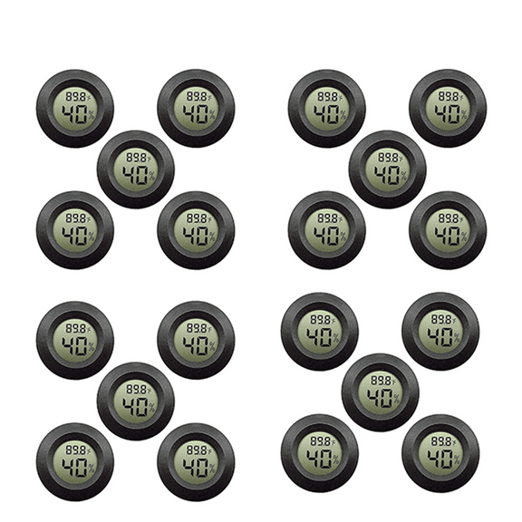 20Pack Hygrometer Thermometer Digital LCD Monitor Humidity Meter Gauge for Humidifiers Dehumidifiers