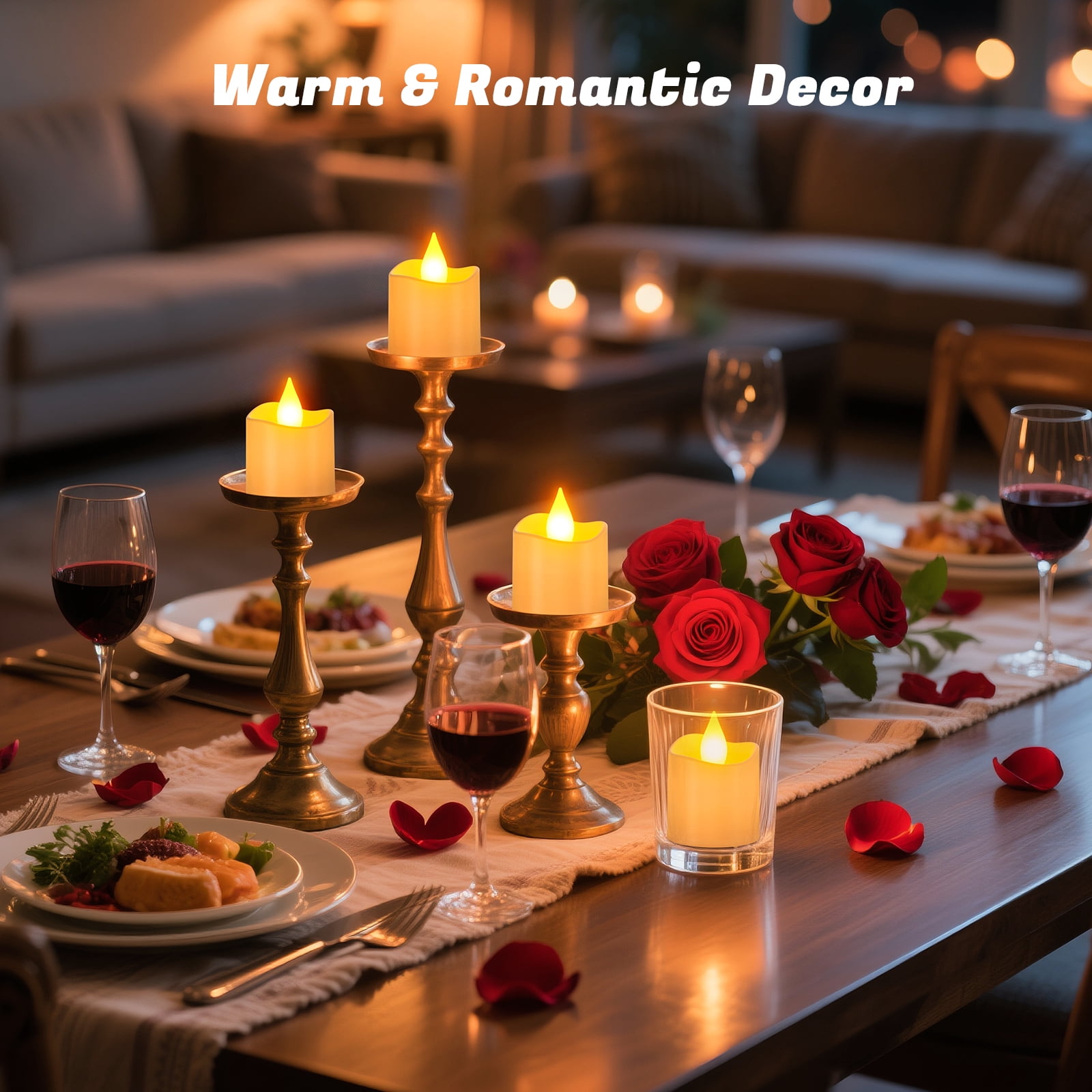 PChero Rechargeable Candles with Remote Timer ,12pcs Flameless Candles LED Votive Candles with Charging Base, Battery Tea Lights Flickering Electric Fake Small Candles for Table Wedding Home Decor
