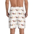 thumbnail image 4 of Lsque Dachshund Dog Puppy Mens Sleep Pajama Shorts,Short Pajama Pants, Cotton Ultra-Soft Knit-X-Large, 4 of 9