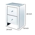 thumbnail image 5 of Rectangular Wooden Night Table with Glass Top and 2 Drawers, Silver- Saltoro Sherpi, 5 of 5