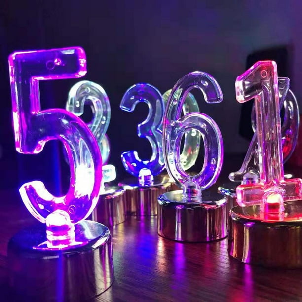 3d 0-9 números luz LED creativa electrónica Flash velas decoración de tarta fiesta de cumpleaños Gao Jiahui unisex