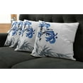 thumbnail image 5 of Ambesonne Oriental Throw Pillow Cover 4 Pack, Brushstroke Work of Art, 20", Blue Grey, 5 of 5