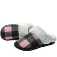 thumbnail image 7 of Needbo Women's Slippers Cozy Fuzzy Plaid Slip On Memory Foam House Shoes Indoor Outdoor, 7 of 7