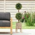 thumbnail image 2 of Barara King Set of 2 Artificial Boxwood Topiary Ball Trees, Faux&nbsp;Plants for Patio, Garden, Front Door, Balcony, Backyard, Green, 2 of 7