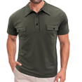 thumbnail image 1 of Camisetas de Corta para Hombre, Informales, Absorbentes de Humedad, de Golf, Ajustadas, Básicas, con Bolsillo. Verde XXL, 1 of 7