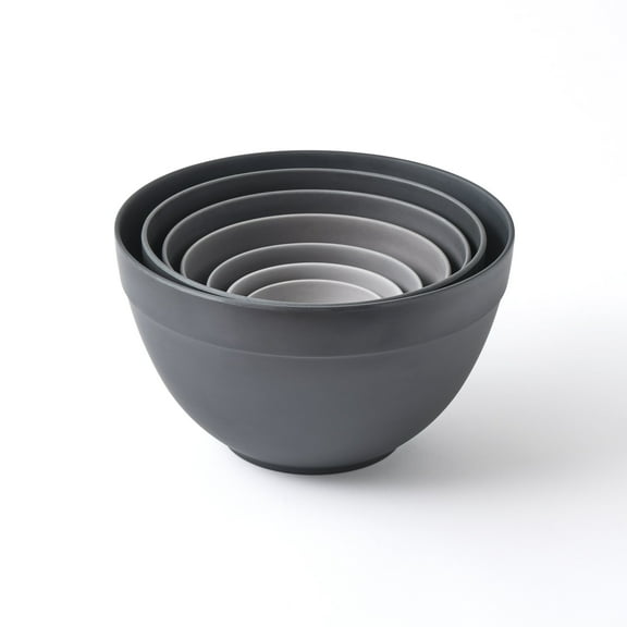 Bamboozle 7-Piece Multi-Color Gray Nesting Bowls