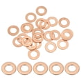 thumbnail image 1 of Anillo de sellado de cobre Uxcell M8 25Pcs Junta de sellado plana métrica para tornillos y pernos 0.55 x 0.31 x 0.04, 1 of 5