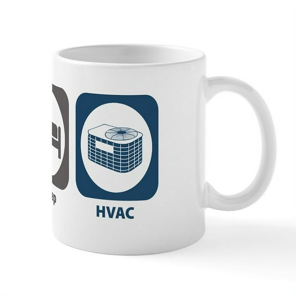 CafePress - Eat Sleep HVAC Mug - 11 oz Ceramic Mug - Novelty Coffee Tea Cup