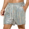 thumbnail image 2 of Men Shorts Carnival Clothes For Men'S Metallic Shorts Sequins Shorts For Rave Hot Party Mardi Gras Silver L, 2 of 9