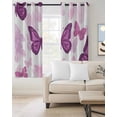 thumbnail image 2 of Purple Butterflies Blackout Curtains for Bedroom/Living Room, Thermal Insulated Kitchen Curtains, Spring Summer Butterfly Grommet Darkening Window Treatment Drapes 52"x72"x2, 2 of 8
