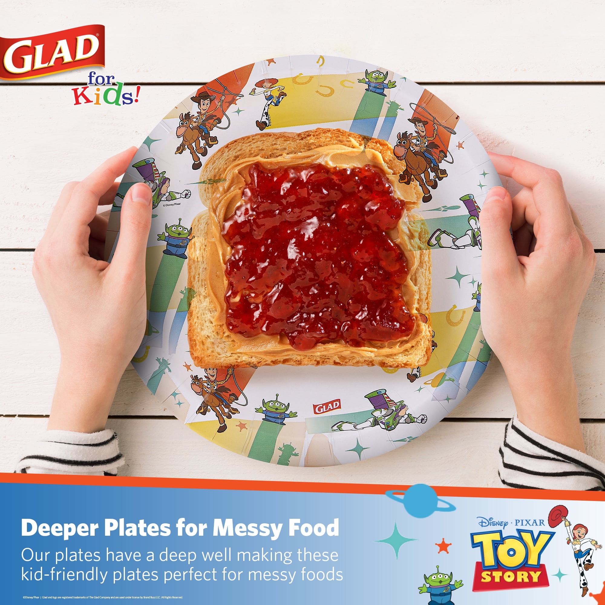 Glad Kids - 8.5" Round Paper Plate - 40ct - Disney - Toy Story - Light Beams