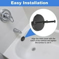 thumbnail image 4 of Bathtub Drain Overflow Plate, Universal Dual Hole Tub Drain Cover with Screw for Most Standard Bath Tub Drains Bathroom Household, Matt Black, 4 of 6