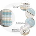 thumbnail image 3 of Blue Beige Wood Grain Shower Curtain, 36" x 72", Vintage Board Farmhouse Retro Waterproof Bathroom Curtain Washable Shower Curtain Set with 12 Hooks, 3 of 6