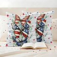 thumbnail image 3 of Independence Day Butterfly Pillow Covers 2 Pack Country Red Blue Stripe Butterfly Star Wood Grain Pillowcase Waterproof Outdoor Throw Pillow Cover for Patio Garden Square Cushion 20”x20”, 3 of 9