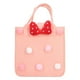 thumbnail image 1 of Bolsa de regalo de fieltro reutilizable, decoración de bola peluda con lazo, bolsa de compras de almacenamiento plegable para fiesta de cumpleaños de niños, color rosa, 1 of 5