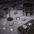 thumbnail image 4 of 1 caja de 24 dijes de gato estilo gótico con esmalte blanco y negro para Ouijas, dijes de tarot plateados, colgantes con forma de corazón y lágrima de sol., 4 of 9