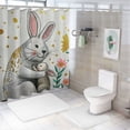 thumbnail image 7 of Jeuxus Durable and Washable Cute Cartoon Kangaroo Rectangular Shower Curtain Multiple Sizes White, 7 of 7