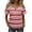 Red, variant on Plus Size Tops, Striped Shirts Womens Cold Shoulder Tops Casual Off Short Sleeve Open Shirts Keyhole Neck Going Out Summer Tops Red S