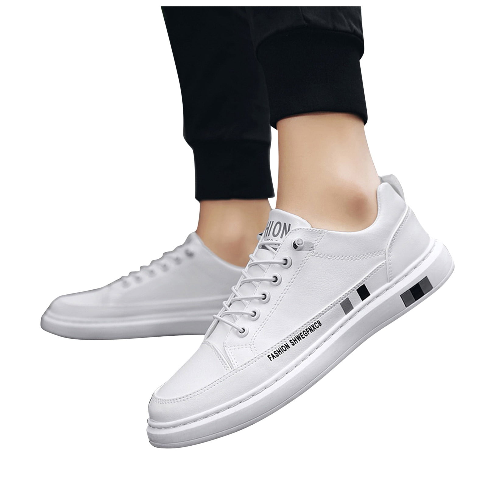 WEAIXIMIUNG Mens Sneakers Size Men's Fashion Round Toe Lace Up