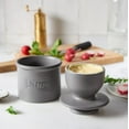 thumbnail image 4 of Butter Bell - The Original Butter Bell crock by L Tremain, a Countertop French Ceramic Butter Dish Keeper for Spreadable Butter, Caf脙漏 Matte Collection, Steel Gray, 4 of 10