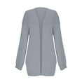 thumbnail image 3 of Sakmal Plus Size Winter Cardigans for Women Gray V Neck Cotton Sweater Open Front Sweater Tops for Women M, 3 of 8