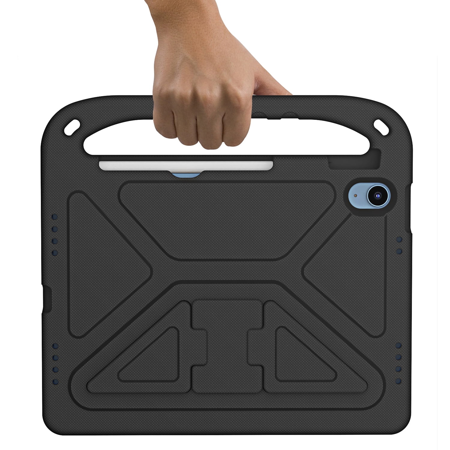 ELEHOLD for iPad 10th Generation 10.9" 2022 Rugged Case Kids Friendly EVA Full Body Protective Handle Grip Pencil Holder Kickstand Shockproof Kids Case for iPad 10th,Black