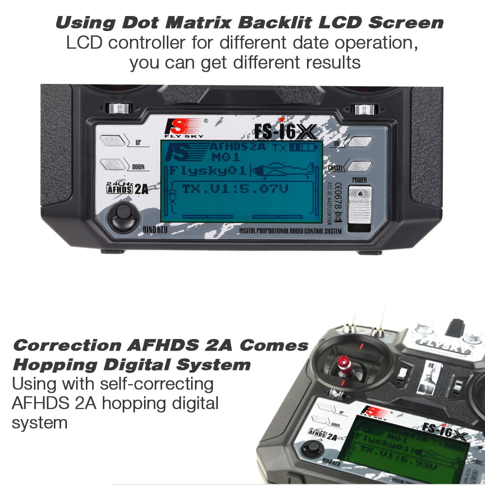 Flysky FS-i6X 6CH/10CH AFHDS 2A RC Remote Controller+FS-X6B Receiver