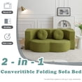 thumbnail image 6 of CKEASEAN 76" Convertible Folding Sofa Bed, Queen Sleeper Sofa with Pillow, Modern Teddy Fabric Floor & Futon Loveseat Couch, Foam Folding Mattress Sleeper for Living Room, 6 of 10