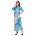 thumbnail image 3 of Bimba Robe Chemise Maxi Imprimée à Manches Longues pour Femmes, Coupe Ample Décontractée, Boutonnée, 3 of 7