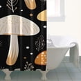 thumbnail image 4 of Colorful Mushroom Plant Black Pattern Shower Curtain 36"x72" ,Bathroom Decorative Shower Curtains Set with 12 Hooks,Modern Waterproof Washable Shower Curtain, 4 of 6