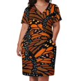 thumbnail image 2 of Winging It (naranja) vestido con bolsillo holgado manga larga vestido de fiesta de lujo para mujer, 2 of 6