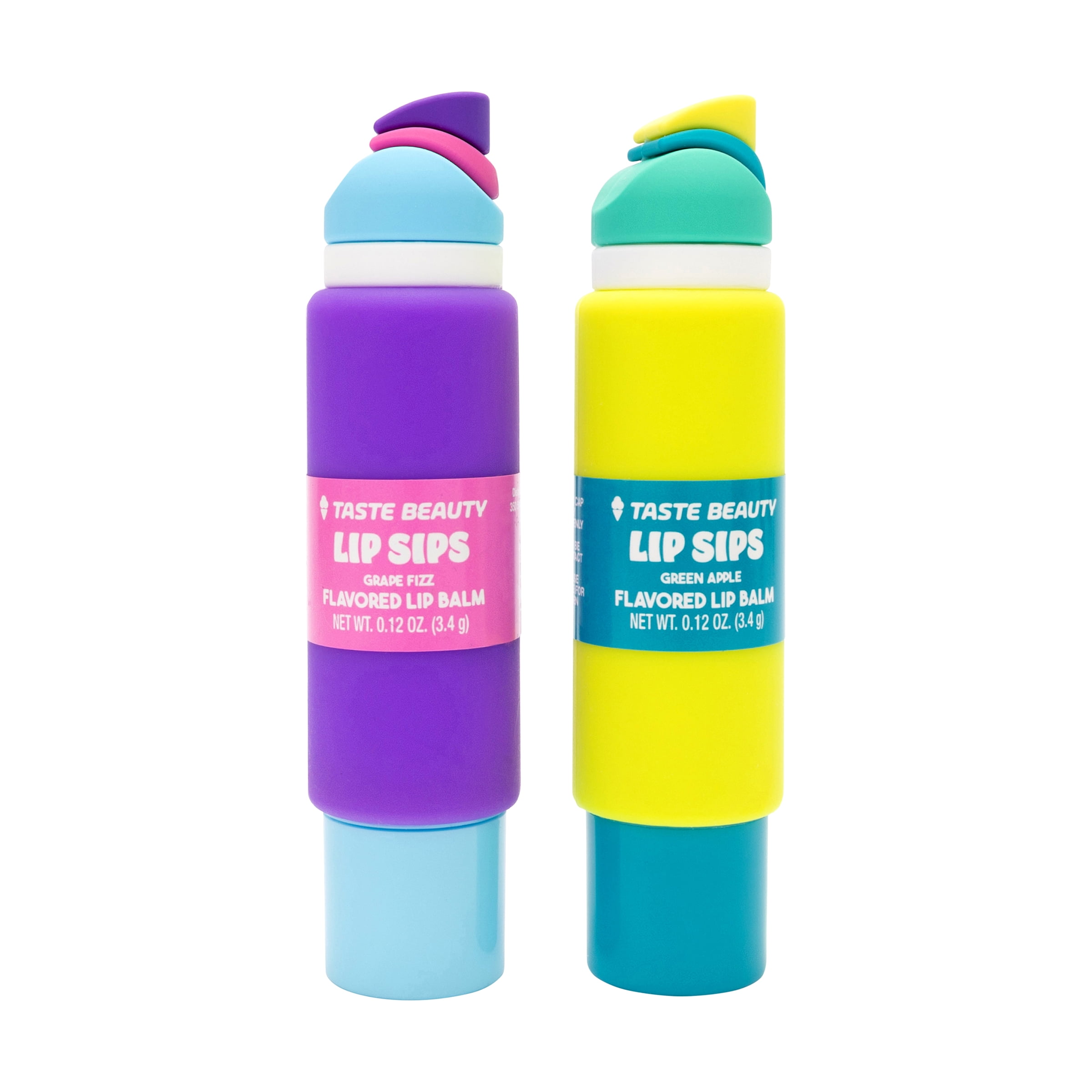 Taste Beauty Lip Sips Lip Balms, Green and Purple