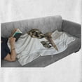 thumbnail image 6 of Animal Soft Flannel Fleece Throw Blanket, s on Savannah Graphic Image Animals in Habitat Safari Wildlife, Cozy Plush for Indoor and Outdoor Use, 50" x 60", White Brown, by Ambesonne, 6 of 6