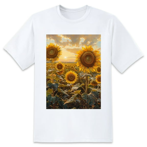 Basic Oversize Tees For WomenSunflower Loose Boyfriend Shirts Casual Blouse round neck