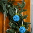 thumbnail image 4 of SCNOR 3 Pack Blue Christmas Ornaments, 10cm/3.94in Plastic Unbreakable Balls, High-Gloss Finish, Easy Hanging Loop for Christmas Tree, Wreaths & Garland, 4 of 6