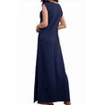 thumbnail image 3 of 2025 Women Summer Round Neck Casual Loose Split Wrinkle-Free Long Maxi Vacation Dress with Pockets, 3 of 9