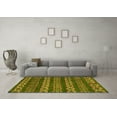 thumbnail image 3 of Ahgly Company Machine Washable Indoor Square Oriental Yellow Modern Area Rugs, 8' Square, 3 of 4