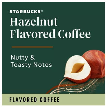 (2 pack) Starbucks Hazelnut, Hot or Iced Coffee, Flavored K-Cup Coffee Pods, 22 Count​