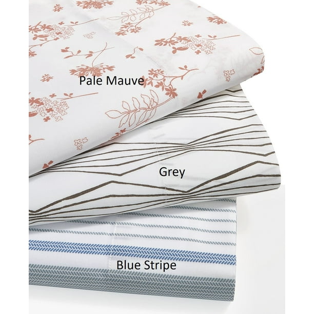 300 Thread Count Organic Cotton Printed Sheet Set Grey / King